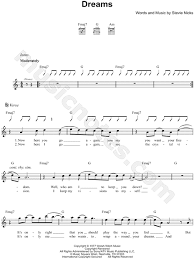She's not an idiot who has to have lyrics written for her. Fleetwood Mac Dreams Sheet Music Leadsheet In A Minor Download Print Sku Mn0107357