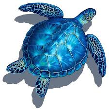 Blue Sea Turtle W Shadow Pool Mosaic Sea Turtle Art Turtle Painting Sea Turtle Painting