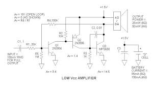 Transistor audio amplifier circuit diagram. Low Voltage Audio Amplifier