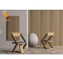 Slat Wall Covering MDF Wooden PET Acoustic Slatted Panel