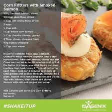 Isagenix Dinner Recipes Like This Smoked Salmon Order Isagenix Products Directly Online To Help You Achieve Your Health Goals Corn Fritters Fritters Food