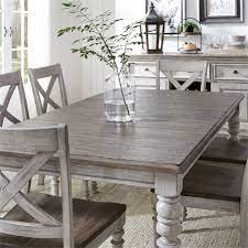 3pc light gray wooden breakfast nook dining set corner booth bench kitchen table. Cottage Lane Rectangular Leg Table 6 Piece Dining Set In Antique White Finish With Weathered Gray Tops By Liberty Furniture 350 Cd 6rts