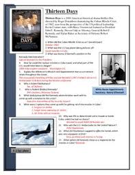 She does not expect that on a trip to sicily trying to save her relationship. Thirteen Days Movie Worksheet By Scott Harder Tpt