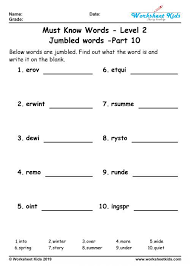 All worksheets only my followed users only my favourite worksheets only my own worksheets. Unscramble Jumbled Words Puzzle For Grade 2 Worksheets Free Printable