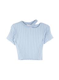 Saclay Simple Crop Top In Baby Blue Societya