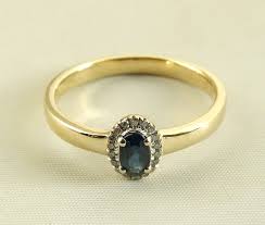 14 Karaat Gouden Ring Met Saffier En Diamanten Kopen Ring Christian