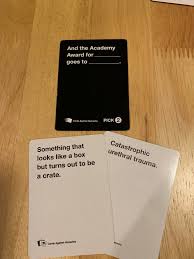 All that's required is a computer or smartphone, an internet connection, a webcam and some friends to play with. My Husband Is Blind So When We Play Cah He Just Plays Random Cards And Wins The Round On Occasion Last Night Was His First Time Winning A Pick 2 Cardsagainsthumanity