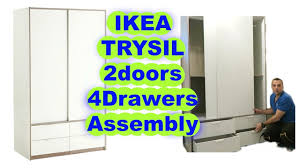 Design your own wardrobe by combining cabinets, choosing the size, the color or the doors to make the most of your space. Ikea Wardrobe Trysil Sliding Doors 4 Drawers Assembly Youtube