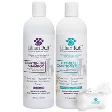 lillian ruff dog shampoo conditioner set coconut brightening shampoo and soothing lavender coconut oatme dog shampoo brightening shampoo paraben free products
