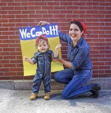 Rosie The Riveter Diy Costume Mother Daughter Rosie The Riveter Co Daughter Halloween Costumes Baby Girl Halloween Costumes Unique Toddler Halloween Costumes