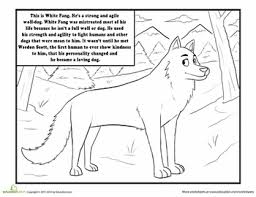 Color White Fang Worksheet Education Com Dolphin Coloring Pages Middle School Novel Studies Middle School Novels