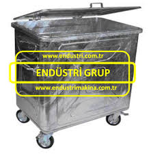 Bu tip çöp konteynerleri üretim esnasında karbon çelik (siyah) sac malzeme kullanılarak üretilir. Cop Konteyneri Endustri Grup Makina