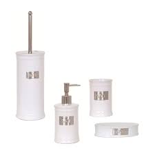 Check spelling or type a new query. 4 Piece Bathroom Accessories Set Msv France Adelaide Bath White Ceramic Bath White On Sale Overstock 31138084