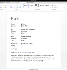 Sie können den brief speichern und als email anlage senden oder drucken. Faxdeckblatt Zum Runterladen Wordvorlage De
