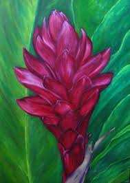 Pin By Lisa Shiroma On Flower Paintings Flower Canvas Flower Painting Ginger Flower