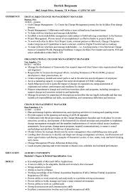change management manager resume