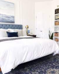 Spring Home Inspiration Decorating With Blue Jane At Home Light Blue Bedroom Blue Headboard Blue Bedroom