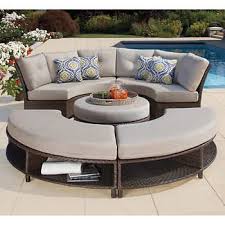 Agio Fresno 5 Piece Curved Woven Sectional In 2020 Patio Seating Sets Outdoor Furniture Sofa Patio Seating