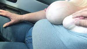 Huge tits in car