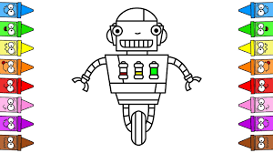 This website offers a collection of interesting robot coloring pages for you to choose from. Robot Coloring Page Draw Robot Easy Drawing Robots For Kids Youtube