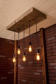 Lighting Diy Wood Beam Light Fixture Lighting Industrial Chandelier Black With Enchanting Mountain Cage Light Chandelier Rustic Lighting Dining Room Industrial