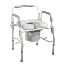Drive Medical Steel Drop Arm Bedside Commode With Padded Seat And Arms Bedside Commode World Market Dining Chairs