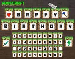 Gold happy birthday alphabets letters banner decorations foil banners . Free Printable Minecraft Birthday Letters Google Search Minecraft Birthday Happy Birthday Printable Minecraft Party