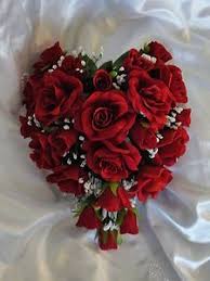 Heart Shaped Red Rose Bouquet Red Rose Bouquet Wedding Flower Bouquet Wedding Red Rose Wedding