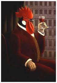 Coq Au Vin Animal Art Rooster Art Chicken Art