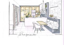 croquis cuisine cosy banquette moderne classique chic lamaisonagenceeparsilvent