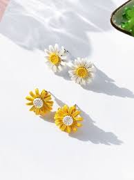 Check spelling or type a new query. Orecchini Carini Orecchini A Forma Di Fiore Margherita Dolce Orecchini Moda Giallo Bianco Per Le Donne Newchic