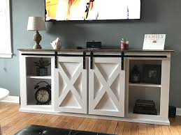 Ana White Grandy Sliding Door Console Diy Projects Interior Barn Doors Diy Diy Projects Living Room Wooden Tv Stands