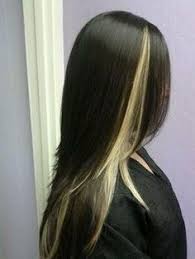 The curls at the ends round off this look beautifully. Platinum Peekaboo Highlights On Dark Hair Novocom Top