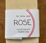 ROSE & KAOLIN CLAY | Tallow Soap | Grass Fed + Regenerative Beef Tallow