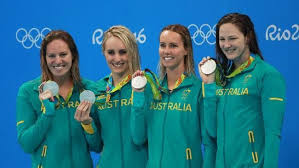 A relieved cate campbell hugs sister bronte in an emotional moment. Emily Seebohm Taylor Mckeown Emma Mckeon Cate Campbell 4x100m Medley Relay Emily Seebohm Olympic Podium Competitive Swimming