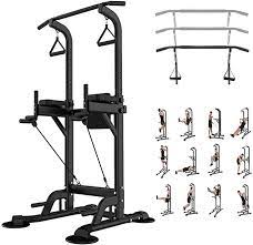 Amazon Com Leasbar Power Tower Dip Bar Station Pull Up Bar Stand For Home Gym Adjustable Strength Training Fitness Eq Pull Up Bar Stand Bar Station Bar Stand