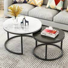 233 69us 18 Off 2 In 1 Living Room Coffee Tables Wooden Combination Furniture Round Two Tone Tea Table Adjustable Sturdy Storage Table Mx9071101 Coffee Table Marble Coffee Table Living Room Coffee Table