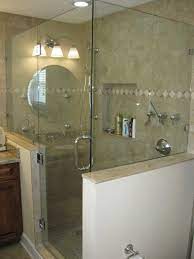 Frameless Shower Door Hinged Off Knee Wall Panel Glass Shower Shower Doors Bathroom Shower Organization