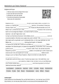 Arbeitsblatt Mit Luckentext Zum Thema Kastanie