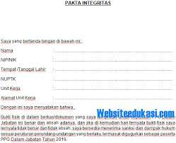 By dikdasmen.infoposted on 28 april 202128 april 2021. Pakta Integritas Ppg Ppgj Tahun 2019 Sumber Informasi Guru Dan Siswa
