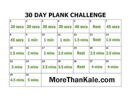 Innovative 30 Day Plank Challenge Printable Calendar 30
