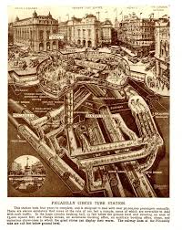 Piccadilly Circus Cutaway Illustration Artwork 1928 By Douglas Macpherson 1871 1951 Piccadilly Circus London London Transport Museum