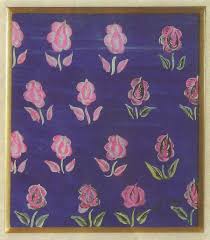 Dufy Fleurs Roses Sur Fond Bleu Projet De Textile Sans Date Vintage Floral Pattern Raoul Dufy Fabric Patterns Prints