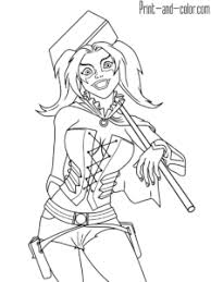 She has blue eyes, long white hair with blue and pink locks. Pin On Harley Quinn Coloring Pages
