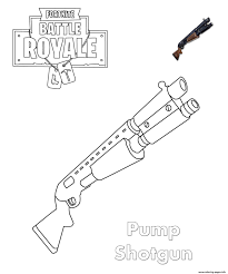 Epic games 100 player battle royale is taking the world by storm and you can be part of that world. Shotgun Fortnite Coloring Pages Printable
