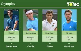 Maybe you would like to learn more about one of these? Prediction Preview H2h Chardy Tomas Barrios Vera Gerasimov And Simon To Play On Court 8 On Saturday Olympics Tennis Tonic Gamblers Commentary