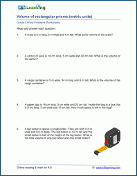 Calculating volume printable worksheets education. 5th Grade Word Problem Worksheets Free And Printable K5 Learning