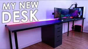 My New Gaming Setup Desk Ikea Linnmon Youtube Ikea Gaming Desk Setup Linnmon Pc Computer Alex Setups Ikeahackskinderzi In 2020 Ikea Desk Desk Ikea Gaming Desk