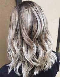 Stylish Hairstyles For Shoulder Length Hair 2018 Ash Blonde Balayage Brown Hair With Silver Highlights Blonde Balayage