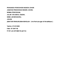 Jabatan penerangan negeri johor, johor bahru. Doc Alamat Pengarah Pendidikan Negeri Johor Frt6 Resources Academia Edu
